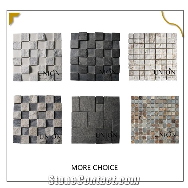 Natural Quartize Stone Sliver Snow White Color Mosaic Tiles