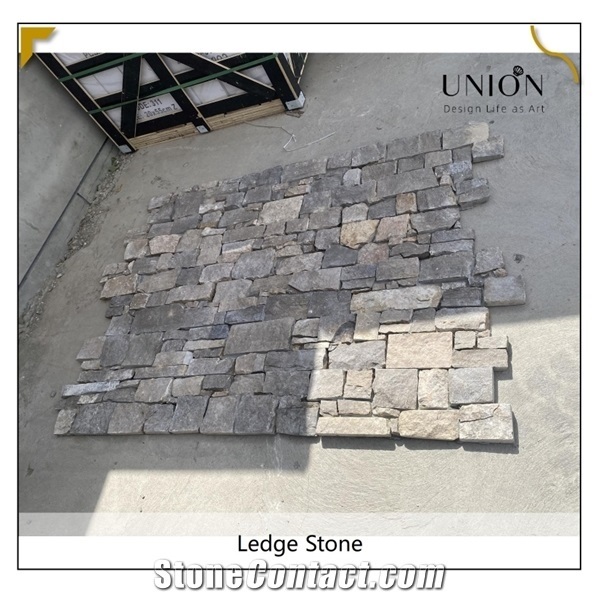 Natural Stone Panel Brown Color Backcement for Wall Cladding