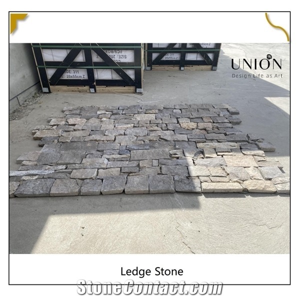 Natural Stone Panel Brown Color Backcement for Wall Cladding