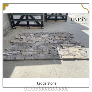Natural Stone Panel Brown Color Backcement for Wall Cladding