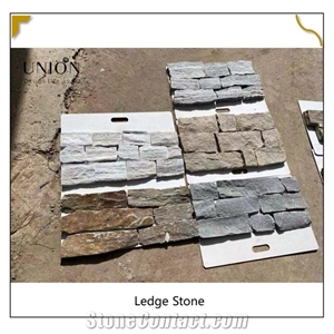 Natural Stone Panel Brown Color Backcement for Wall Cladding