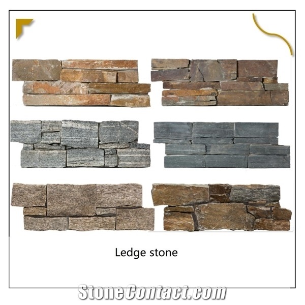 Natural Stone Panel Brown Color Backcement for Wall Cladding