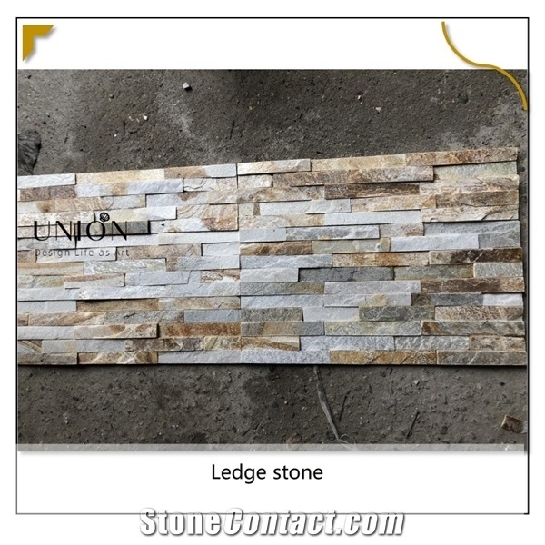 Natural Stone Wall Panel Twinkle Shinning Ledge Surface