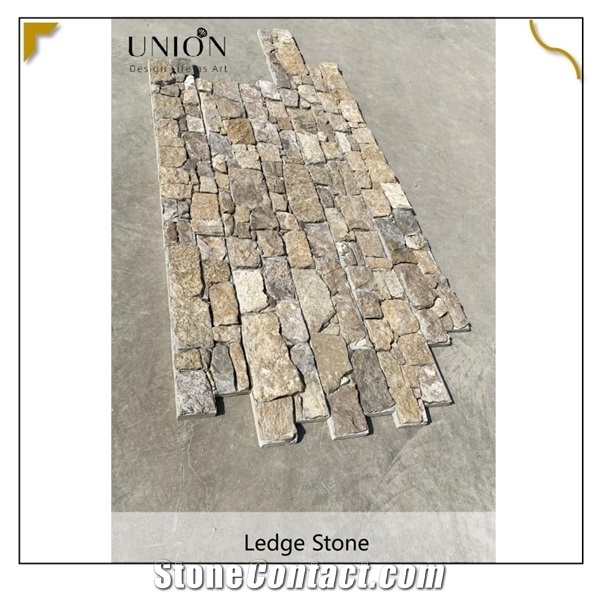 Popular Decorative Stacked Stone Coffee Brown Marble Wall