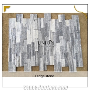 Sliver Grey Ledger Split Face Culture Stone Stacked Stones