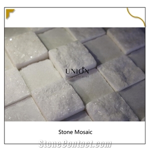 Super Pure White Natural Quartz for Kitchen Wall Mosaic Deco