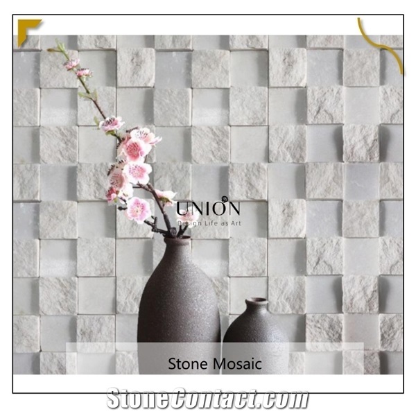 Super Pure White Natural Quartz for Kitchen Wall Mosaic Deco