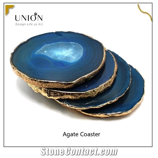 Transtones High Transparent Dark Blue Color Agate Slices