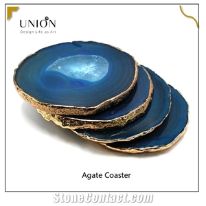 Transtones High Transparent Dark Blue Color Agate Slices