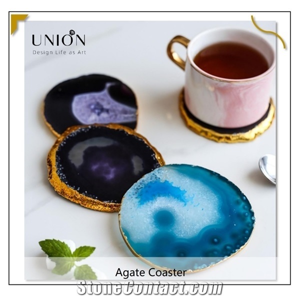 Transtones High Transparent Dark Blue Color Agate Slices