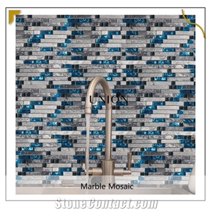 Warehouse Grey Marble Mixed Glass Mosaic in New Style 2021