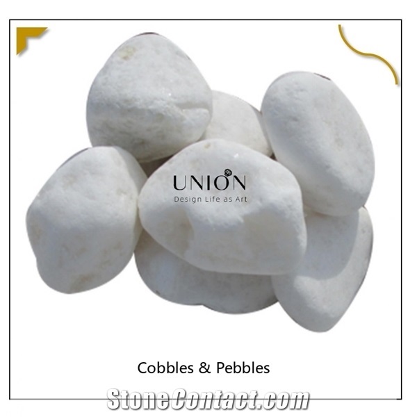 White Cushed Pebble Stone for Landscaping&Garden Decoration