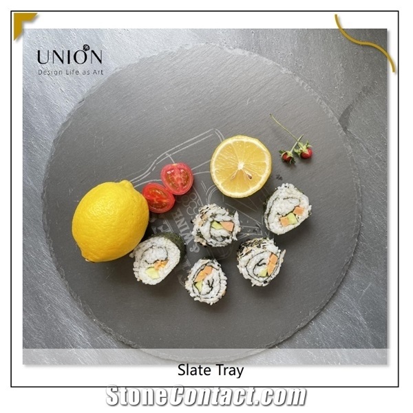 Wholesale Round Shape Black Slate Coasters,China Black Slate