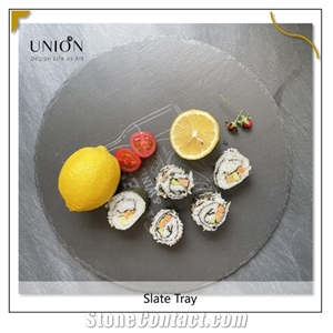 Wholesale Round Shape Black Slate Coasters,China Black Slate