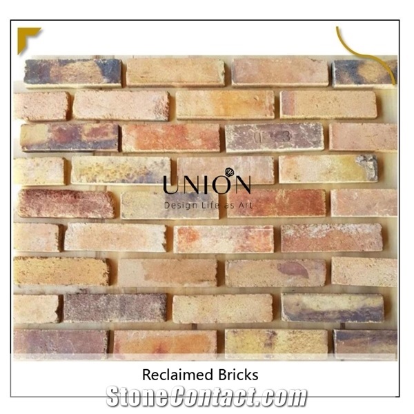 Yellow Reclaimed Bricks Cladding Stone Thin Brick Veneer