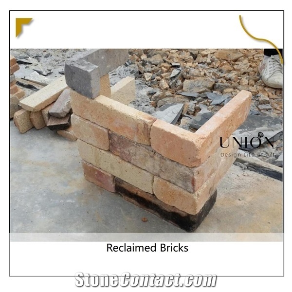 Yellow Reclaimed Bricks Cladding Stone Thin Brick Veneer
