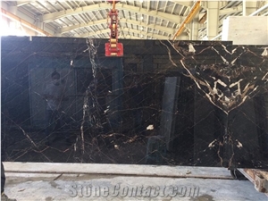 Soren Black Marble Slab & Tile, 3D Black Marble
