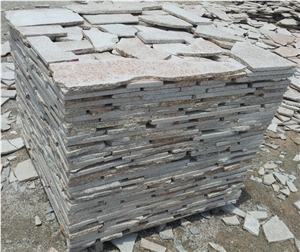G682 Cube Stone , Yellow Pavers, Irregular Pavement