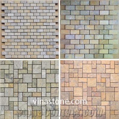 Vietnam Silk Yellow Marble Mosaic