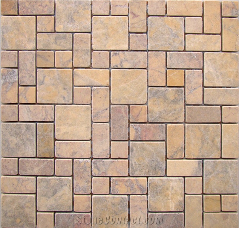 Vietnam Silk Yellow Marble Mosaic