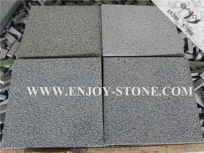 Hainan Black Basalt Tiles, with Catpaws,Bush Hammered
