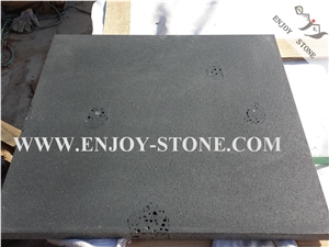 Honed,Hainan Dark Bluestone with Honeycomb, Wall Cladding