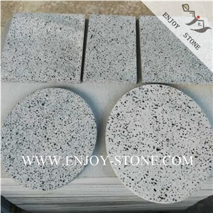 Macro Holes Basalt, Sawn with Saw Marks Removed, Grill Stone