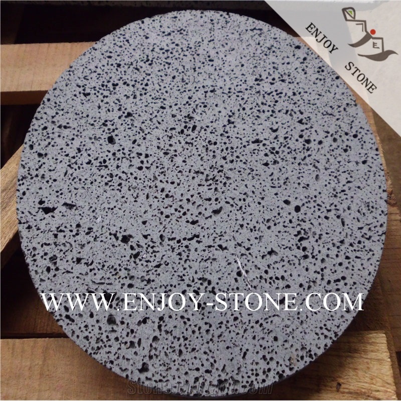 Macro Holes Basalt, Sawn with Saw Marks Removed, Grill Stone