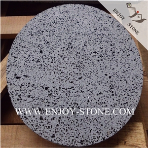 Macro Holes Basalt, Sawn with Saw Marks Removed, Grill Stone