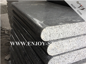 Polished G654,Sesame Black /Grey Bullnose Coping Tiles