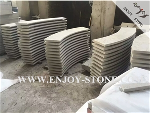 Top&One Long Edge Flamed G654,Curved Bullnose, Pool Coping