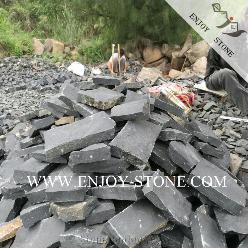 Zhangpu Black Crazy Paver, Top Natural Split & Random Edge