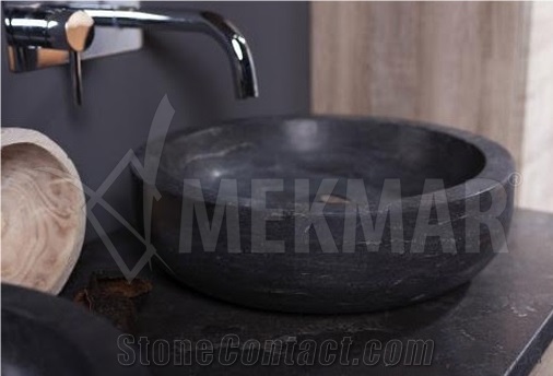 Black Marble Vessel Sink 111