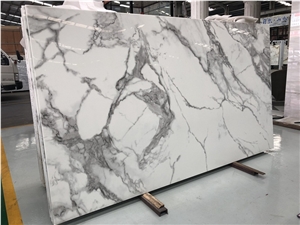 China Calacatta White Nano Crystallized Glass Slabs Tile