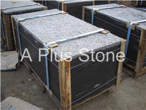Black Basalt with Holes Landscaping Stones, Cobble, Pavers