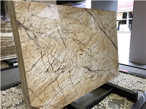 Picasso Gold Marble Slab with Gold Vein Colour