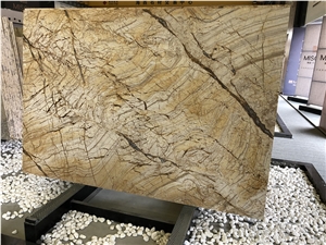 Picasso Gold Marble Slab with Gold Vein Colour