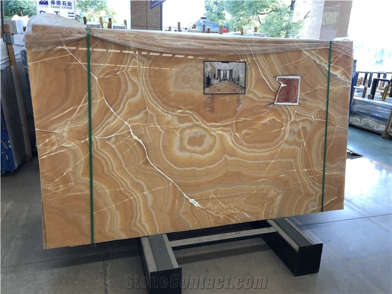 Polished Orange Onyx Big Size Bookmatch Slabs