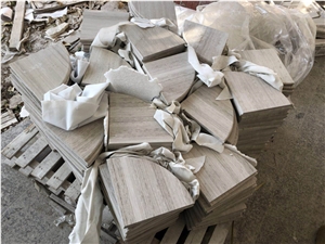 White Wood Veins Marble Corner Shelf