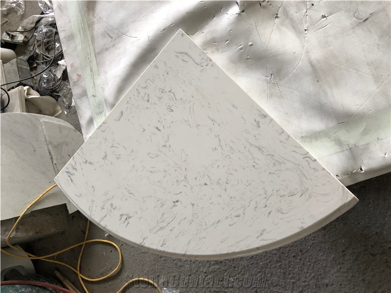 Statuary White Marble Shower Corner Shelf