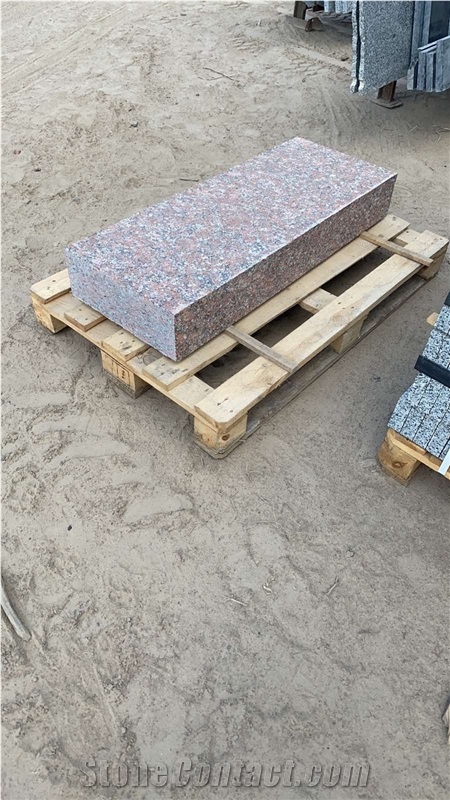 Rosso Santiago Granite Blocks Steps