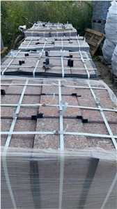 Rosso Santiago Granite Blocks Steps