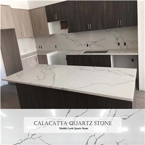 Artificial Stone Calacatta White Quartz Countertop