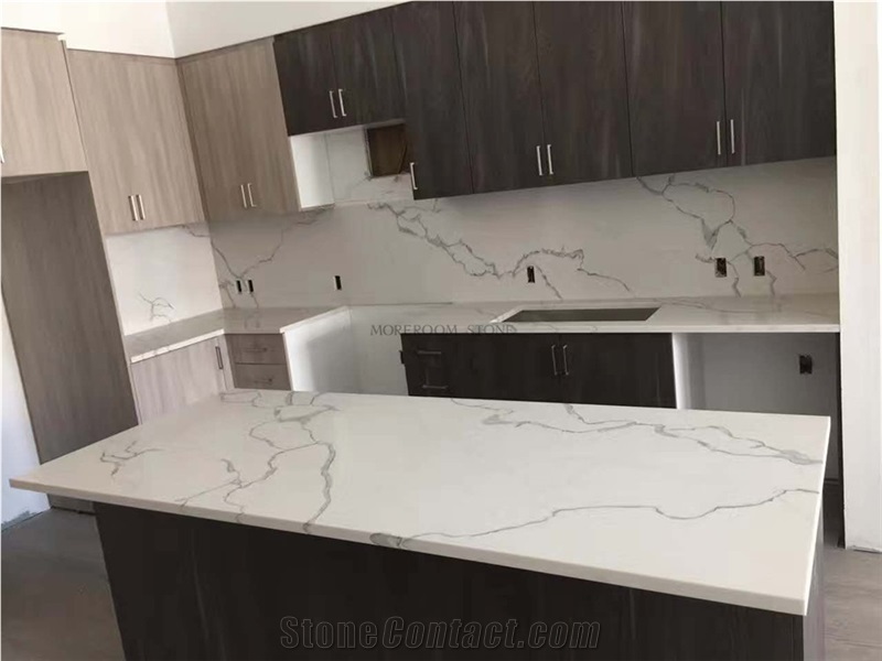 Artificial Stone Calacatta White Quartz Countertop