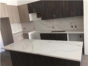 Artificial Stone Calacatta White Quartz Countertop