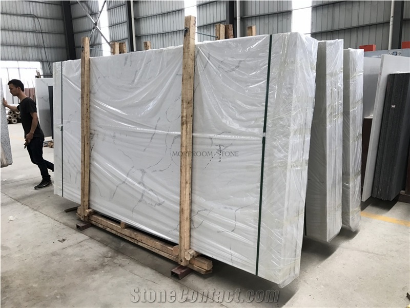 Artificial Stone Calacatta White Quartz Countertop