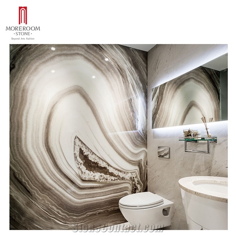 Luxury Bathroom Wall Print Art Glass Mineral Design Stone