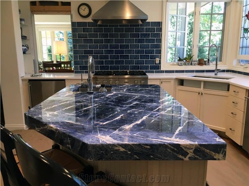 Blue Sodalite Quartzite Countertop Island Top