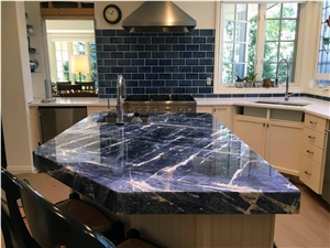 Blue Sodalite Quartzite Countertop Island Top