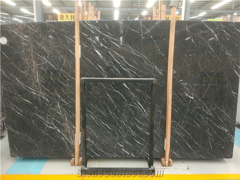 China Nero St Laurent Bown/Black Polished Marble